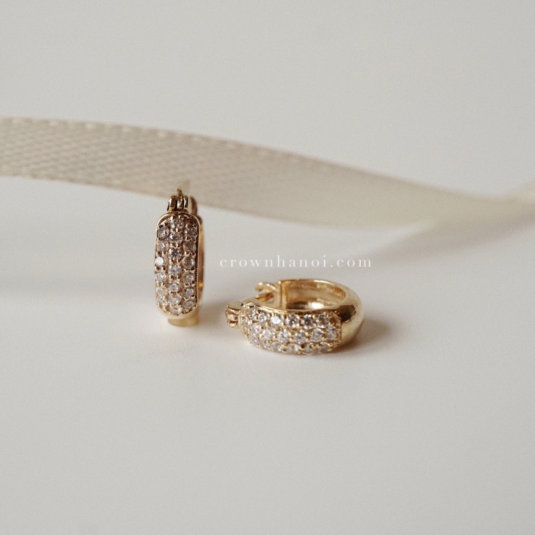 SPARKLE PAVE HOOP EARRINGS