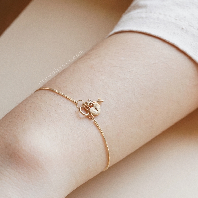 MINI KEY & LOCK OF LOVE CURB BRACELET