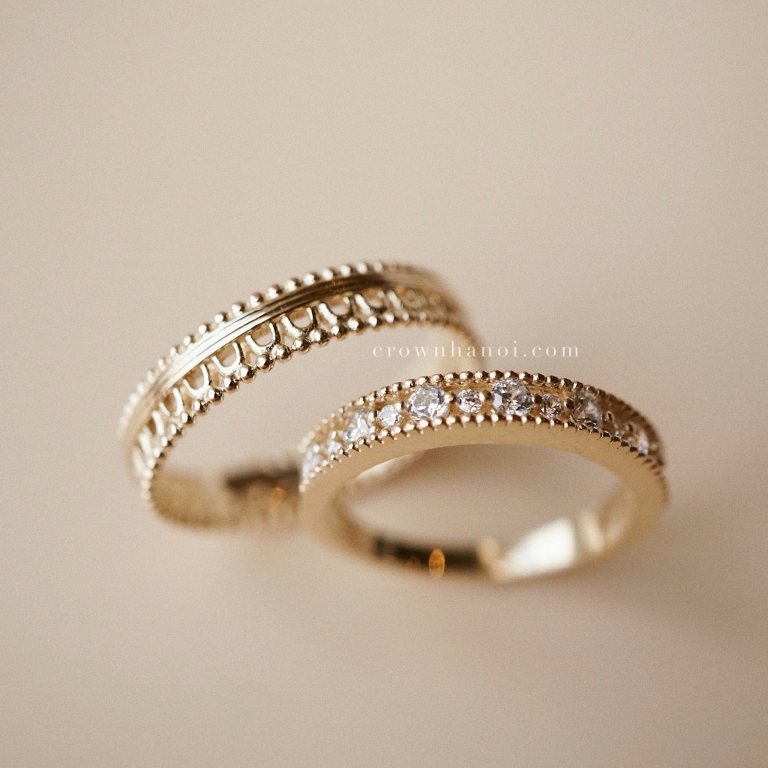 MILGRAIN GOTHIC RING & FRENCH LACE RING