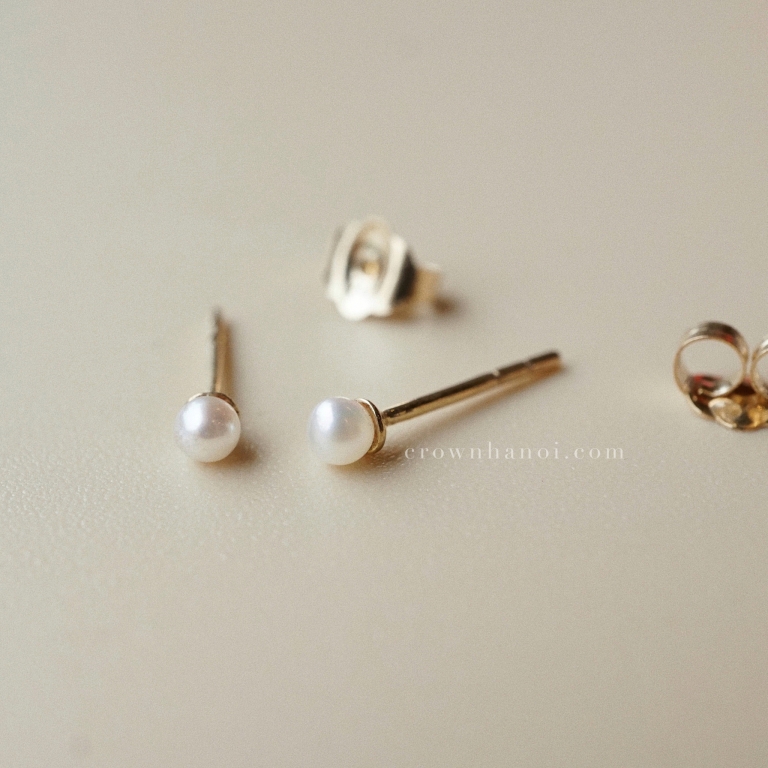 TINY PEARL EARRINGS - 2MM