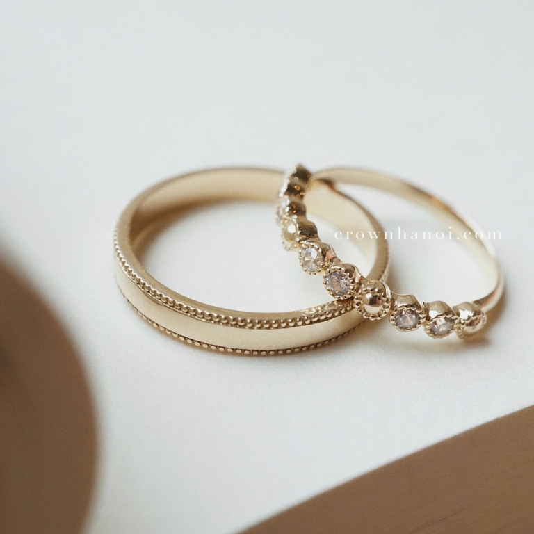 DOUBLE MILGRAIN RING & EUDEMONIA RING