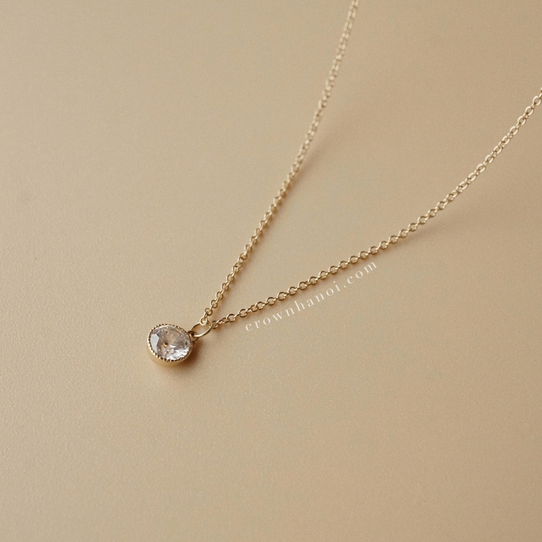 STONE MILGRAIN NECKLACE