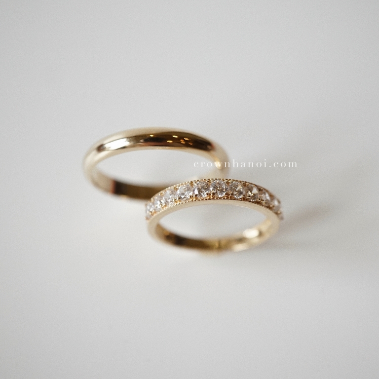 D - SHAPE BAND RING 3MM & BOLD MILGRAIN ETERNITY RING