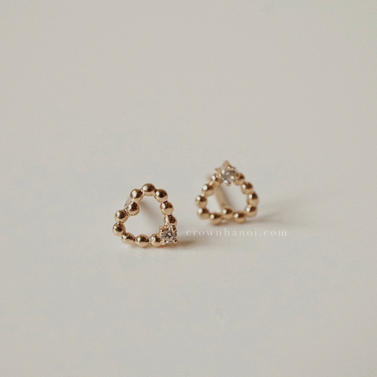 TINY HEART BEADED EARRINGS