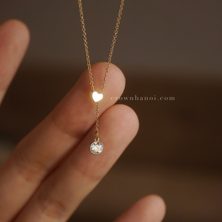 STONE MILGRAIN - TINY HEART ADJUST NECKLACE