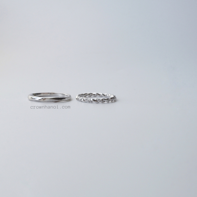 TWIST ROPE ETERNITY & TWIST MATTE RING (PLATINUM)