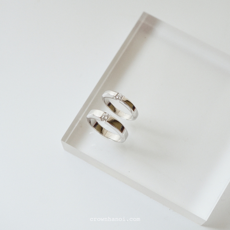 EDGE COUPLE BAND RING (PLATINUM)
