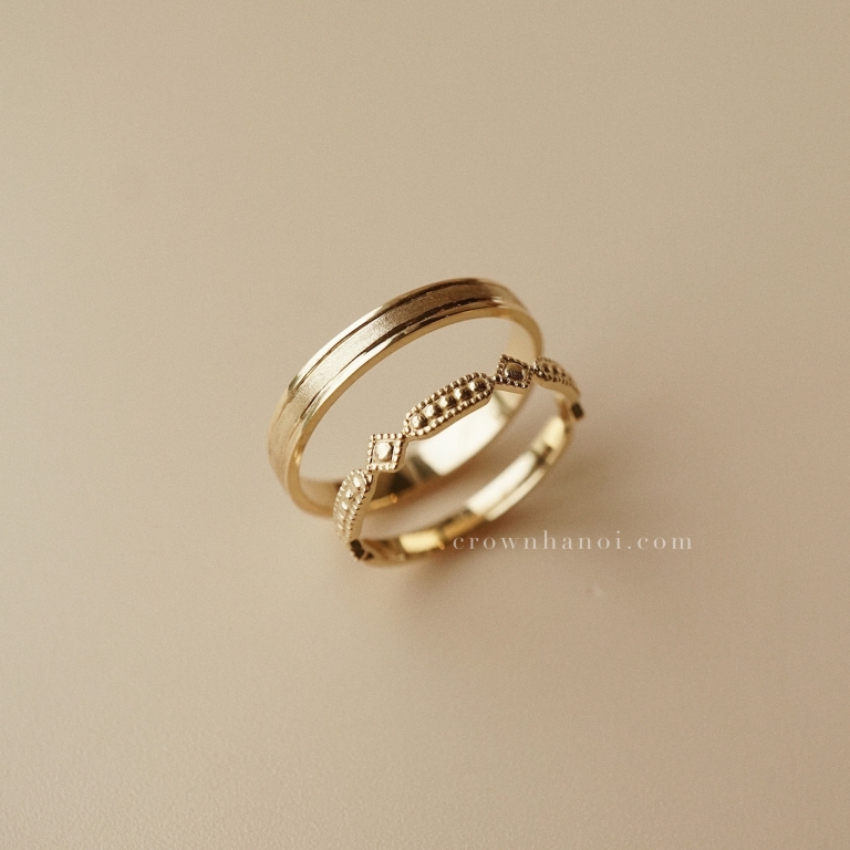BORDER RING & RETRO MILGRAIN RING