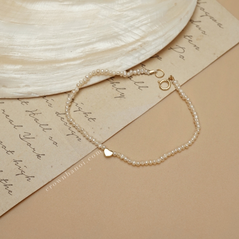 TINY HEART HOLLOW - BABY PEARL BRACELET