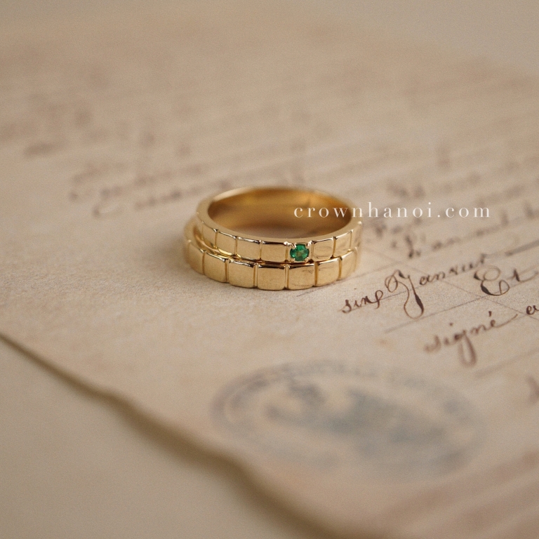 MULTI SQUARE COUPLE BAND RING