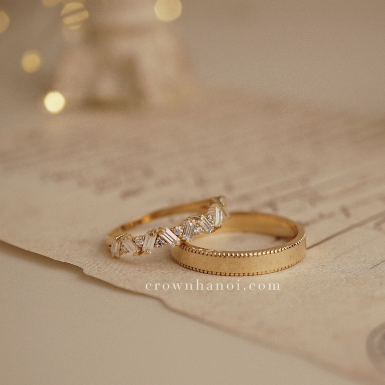 DOUBLE MILGRAIN RING - 3.5MM & BAROQUE ARCHITECTURE RING