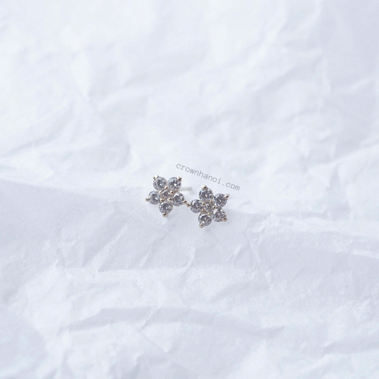 FLOWER PAVE EARRINGS