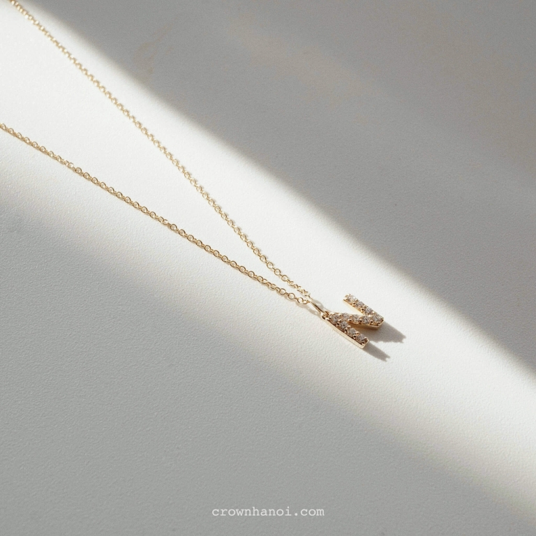 PAVE LETTER NECKLACE