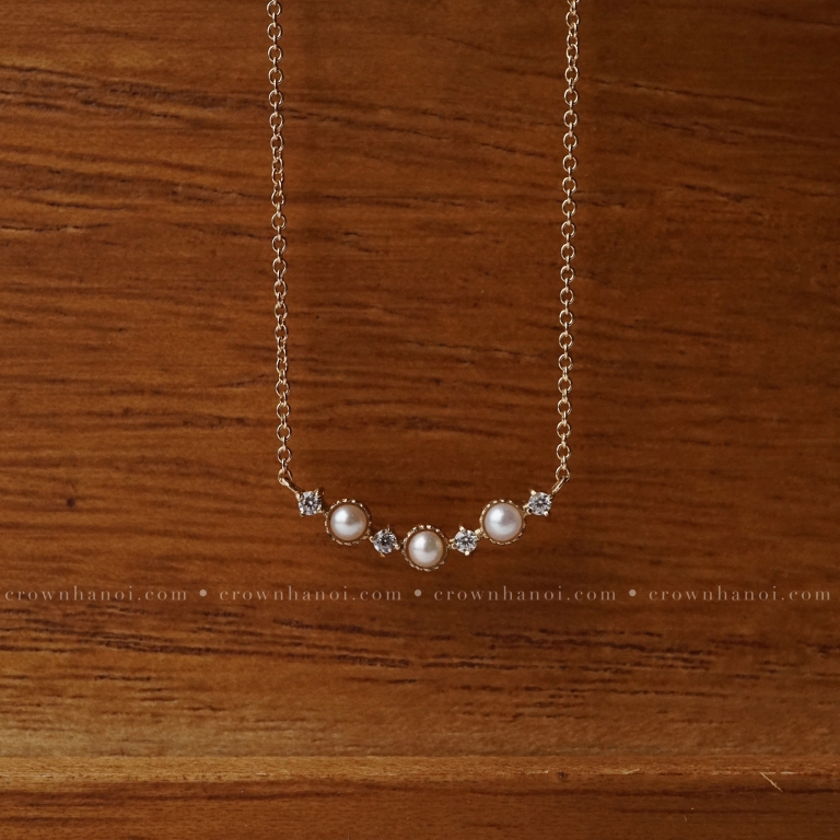 PEARL MILGRAIN ALTERNATING NECKLACE