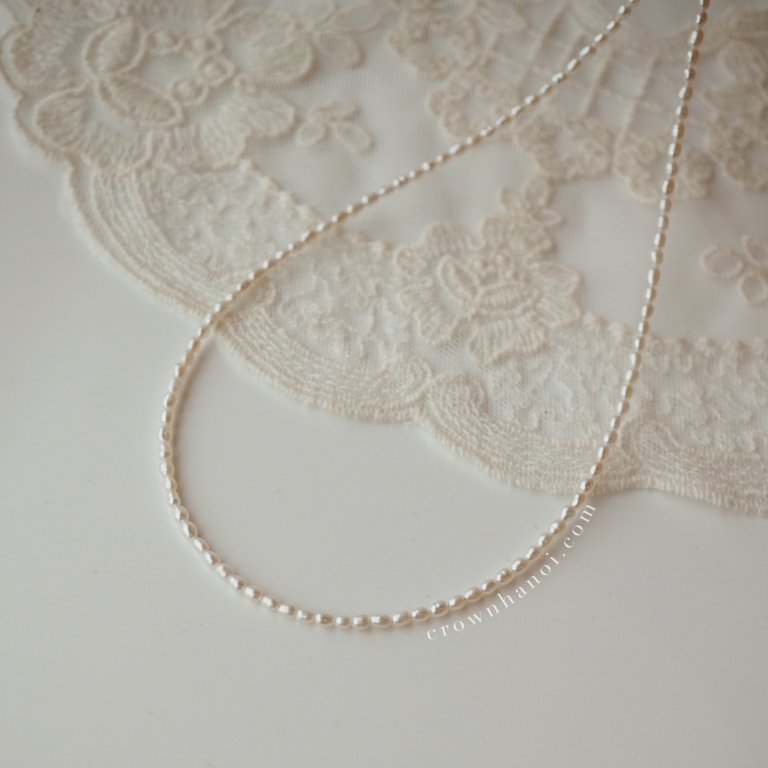 RICE SHAPE PEARL CHOKER NECKLACE