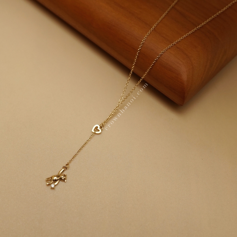 LOVE TEDDY BEAR LARIAT NECKLACE