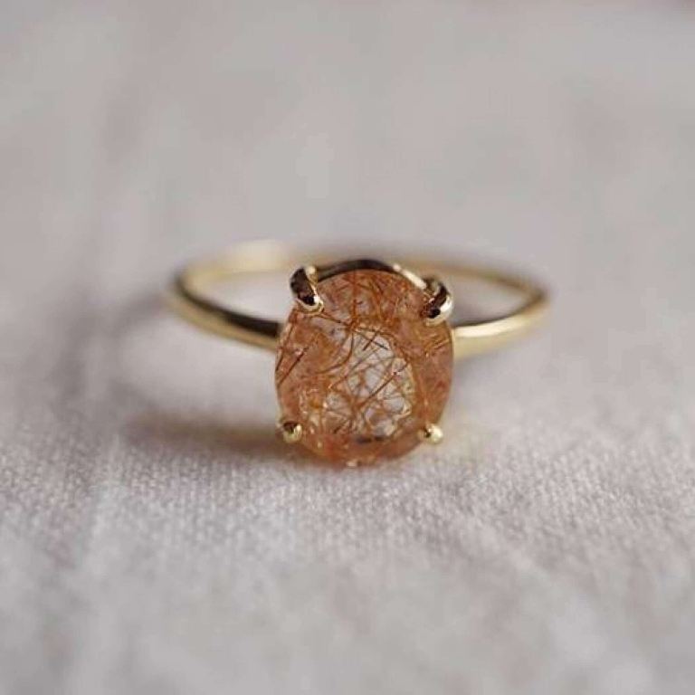 OVAL RUTILATED QUARTZ RING