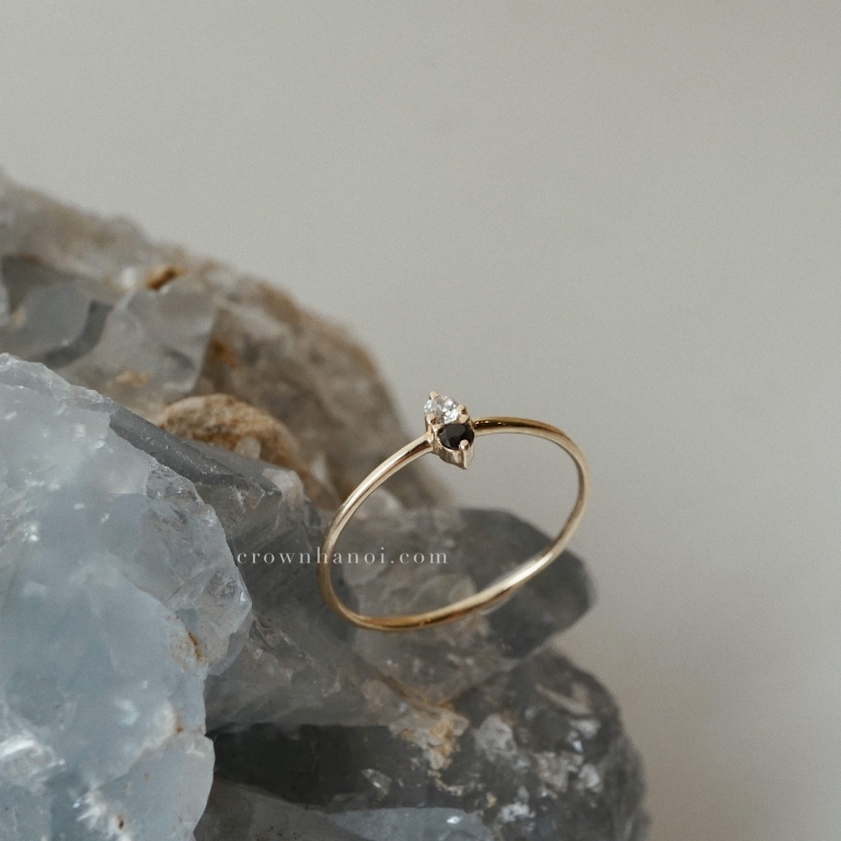 DUO STONE SKINNY RING