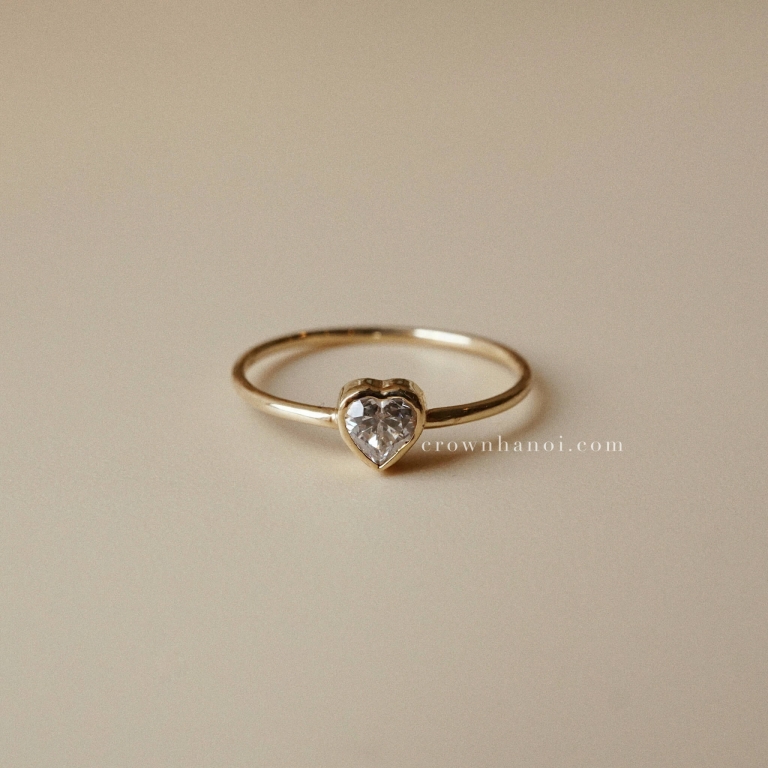 SKINNY RING - HEART STONE