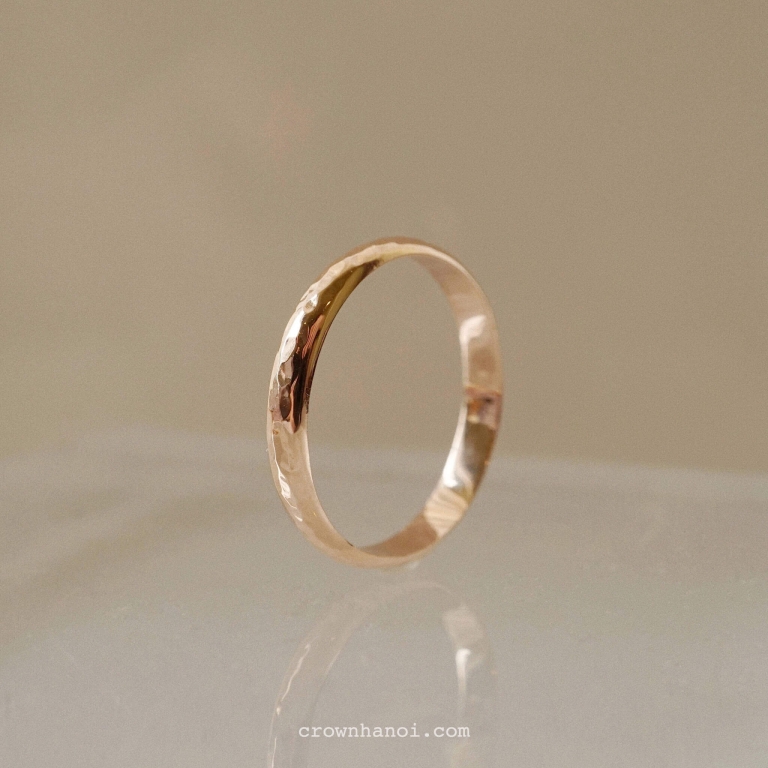 HAMMER D-SHAPE BAND RING - 3MM