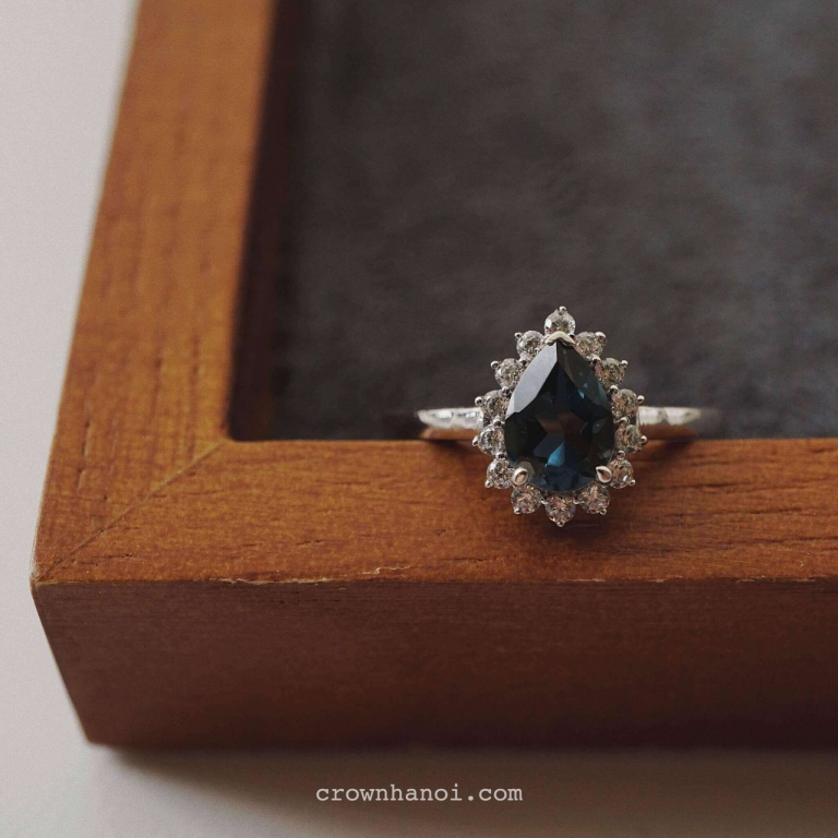 HALO TOPAZ PEAR CUT RING