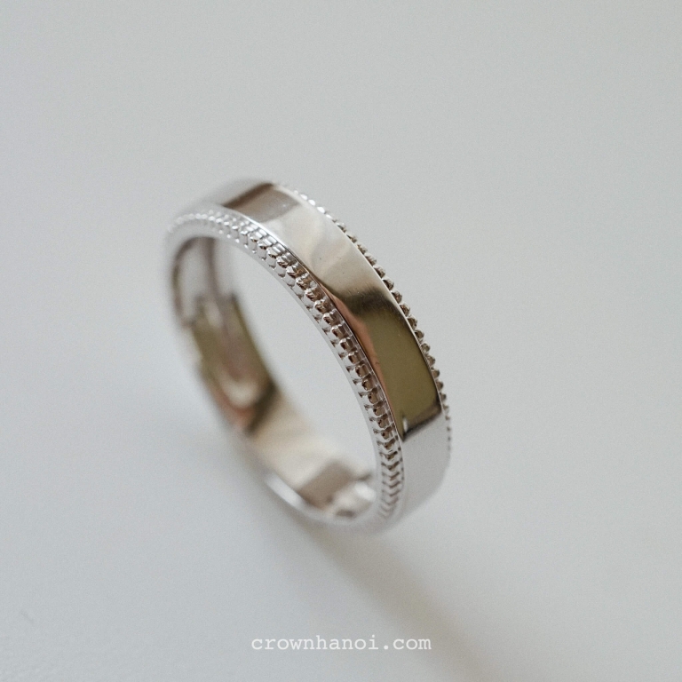 HOLLOW DOUBLE MILGRAIN RING - 4.5MM