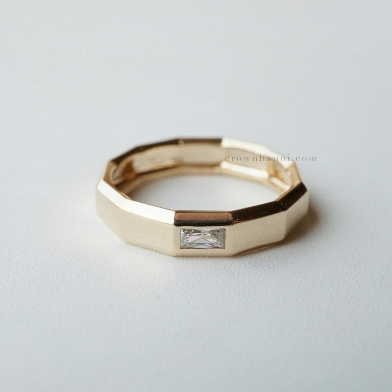 RECTANGLE GEOMETRIC FACET RING