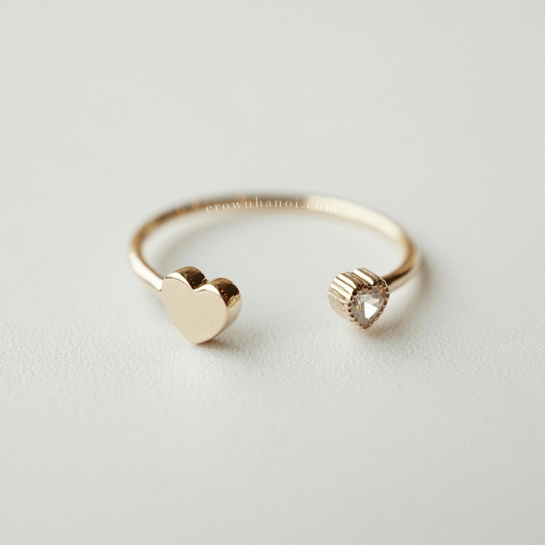 DOUBLE HEART OPEN RING