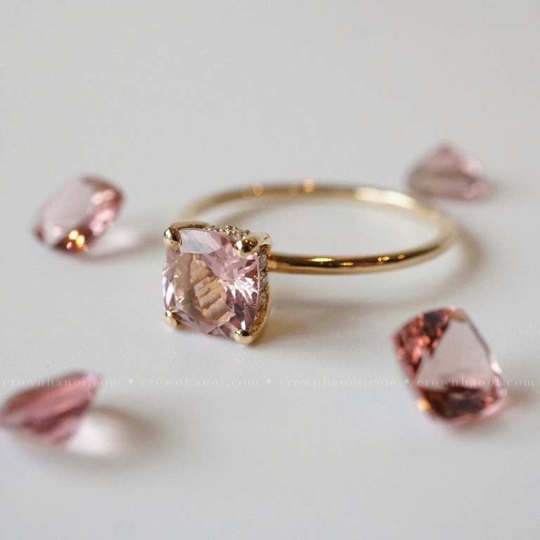 HIDDEN HALO TOURMALINE SOLITAIRE RING
