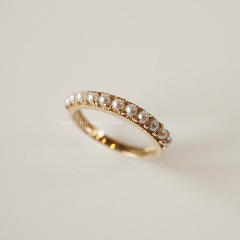 HALF PEARL ETERNITY RING