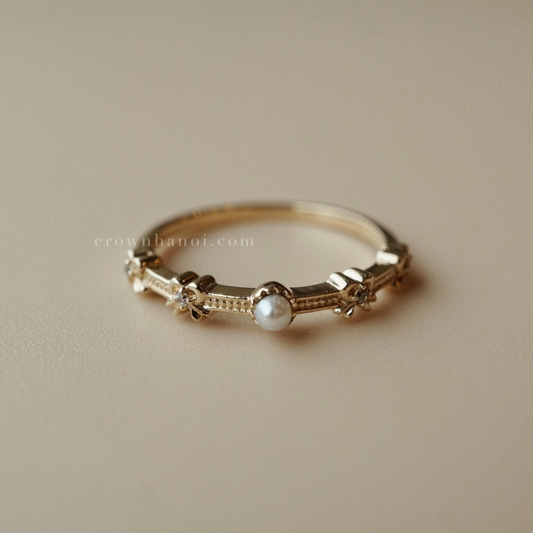 MULTI RIBBON PEARL RING